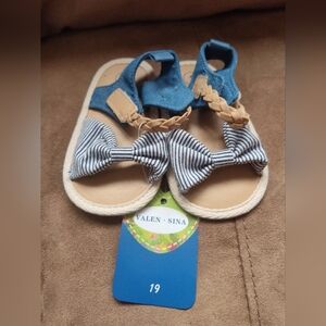 Blue and Tan Kids Sandals